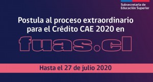 Partió postulación extraordinaria al Crédito con Garantía Estatal (Crédito CAE) para estudiantes de Educación Superior