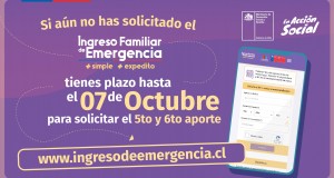 Este miércoles 7 de octubre vence plazo para postular a quinto pago y sexto del Ingreso Familiar de Emergencia